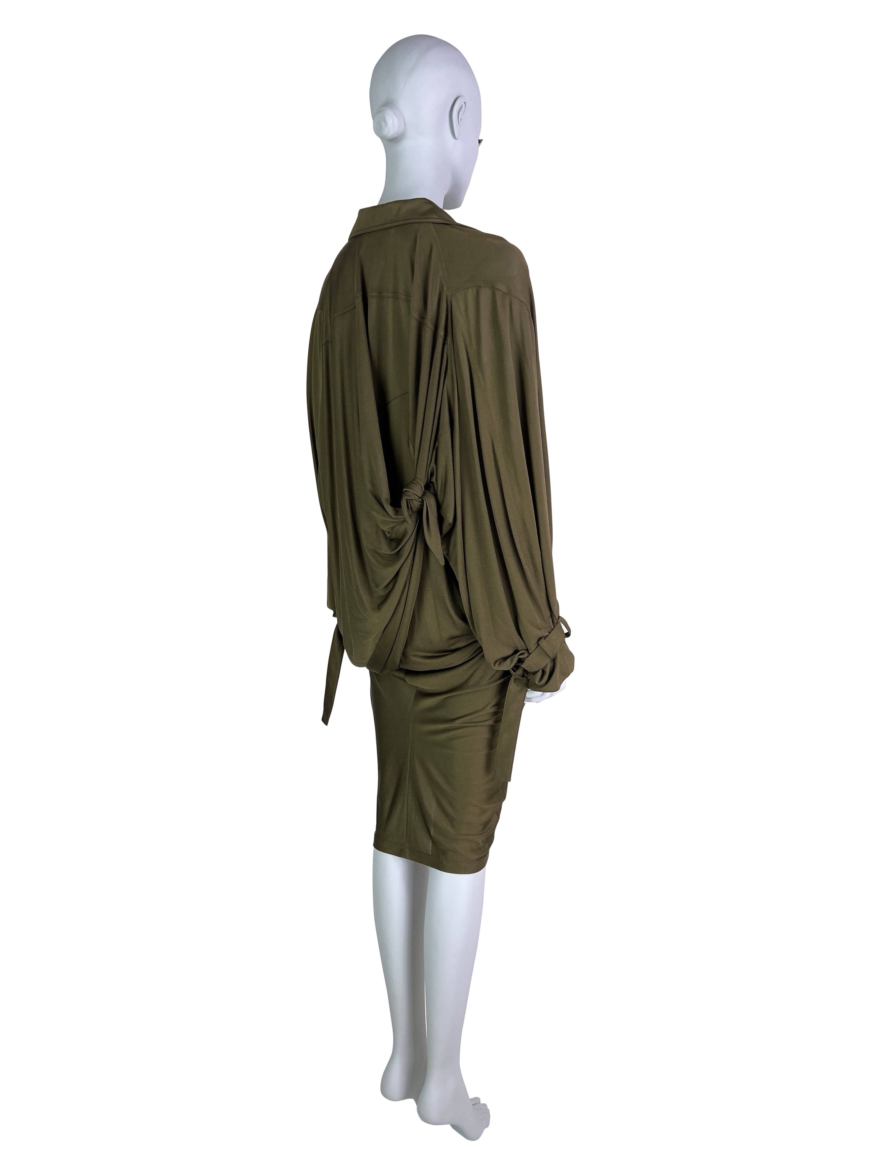 Dior Spring 2003 Silk Khaki Dress