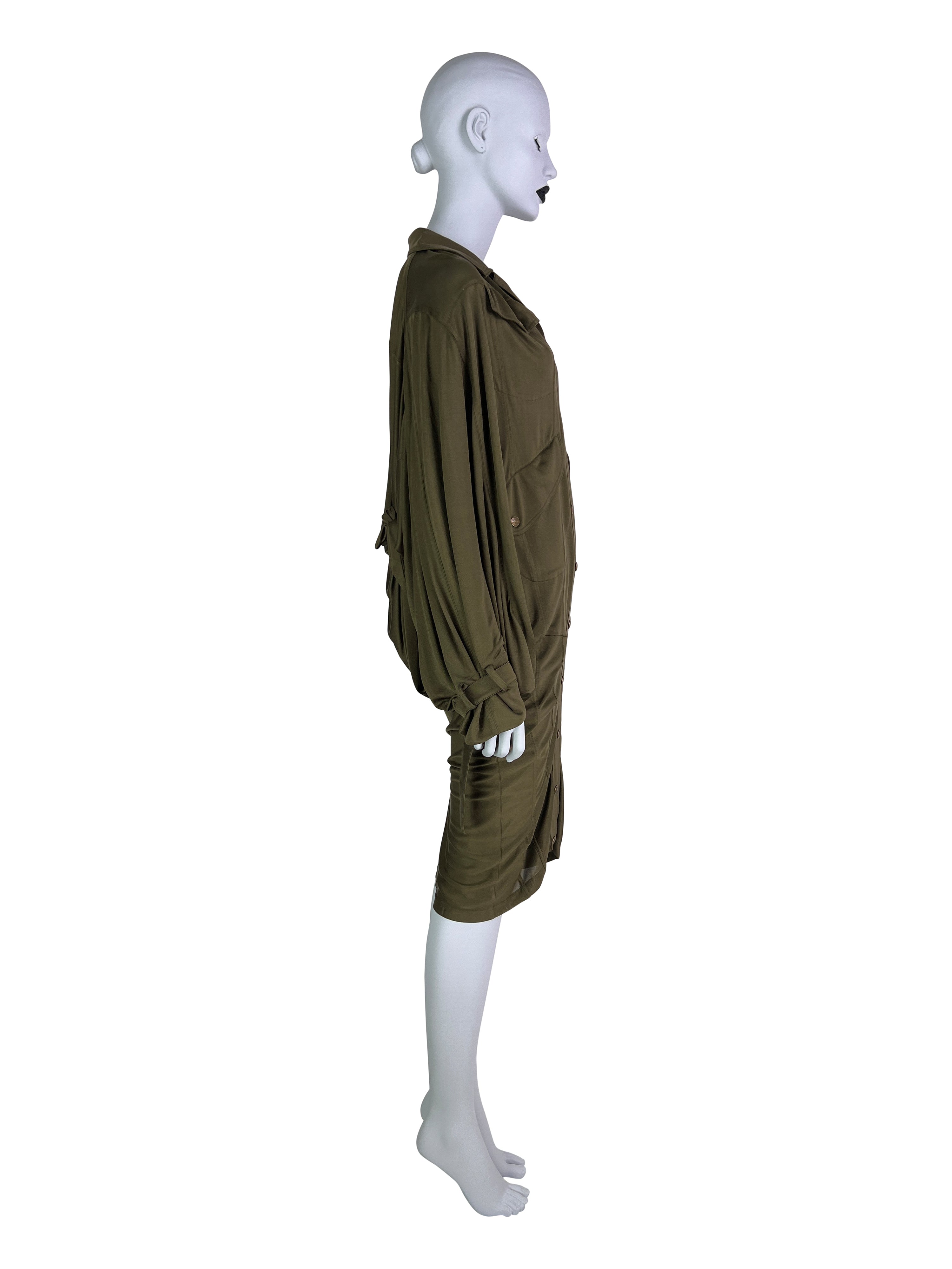 Dior Spring 2003 Silk Khaki Dress