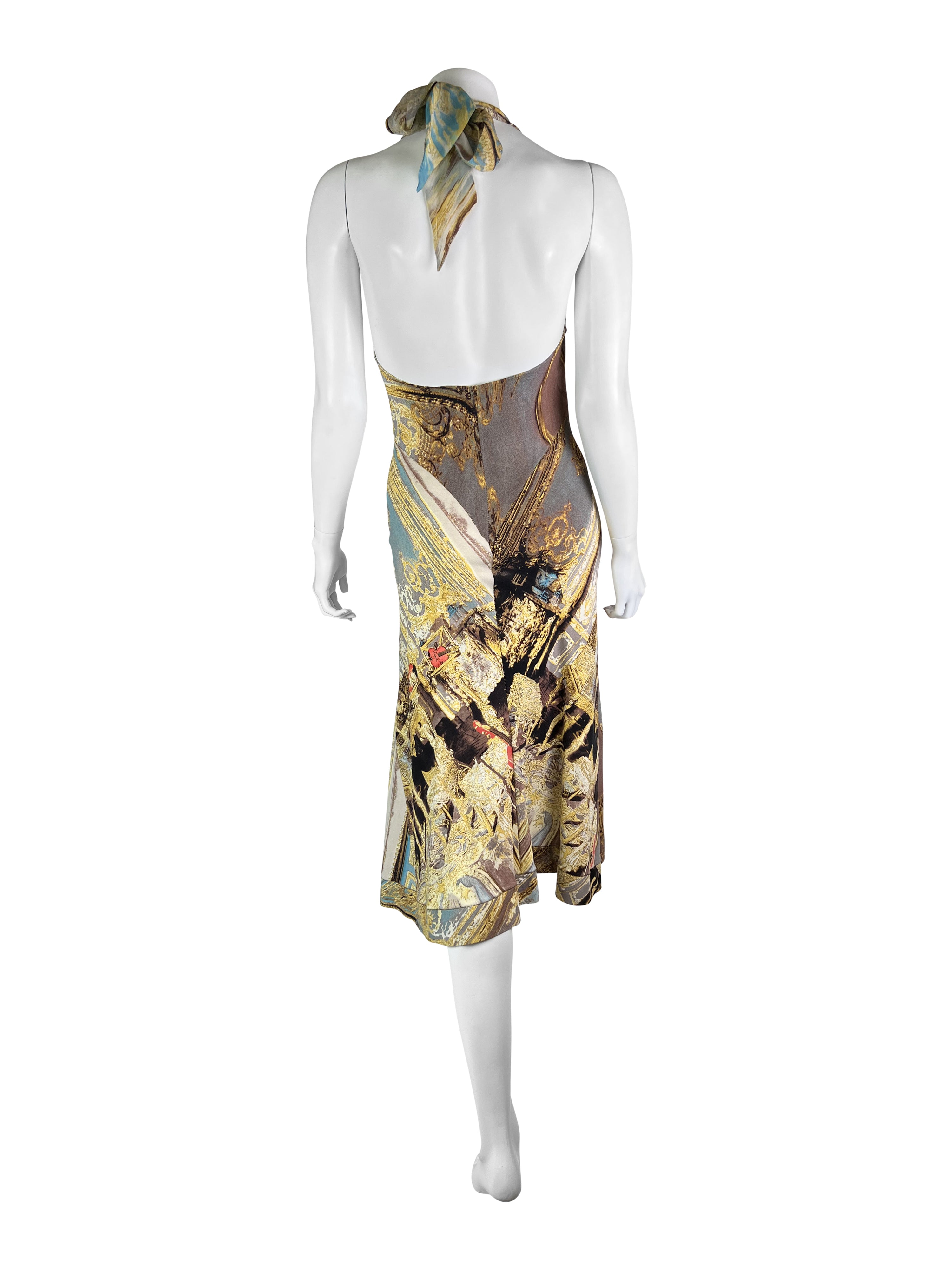 Roberto Cavalli Spring 2003 Printed Halter-neck Dress
