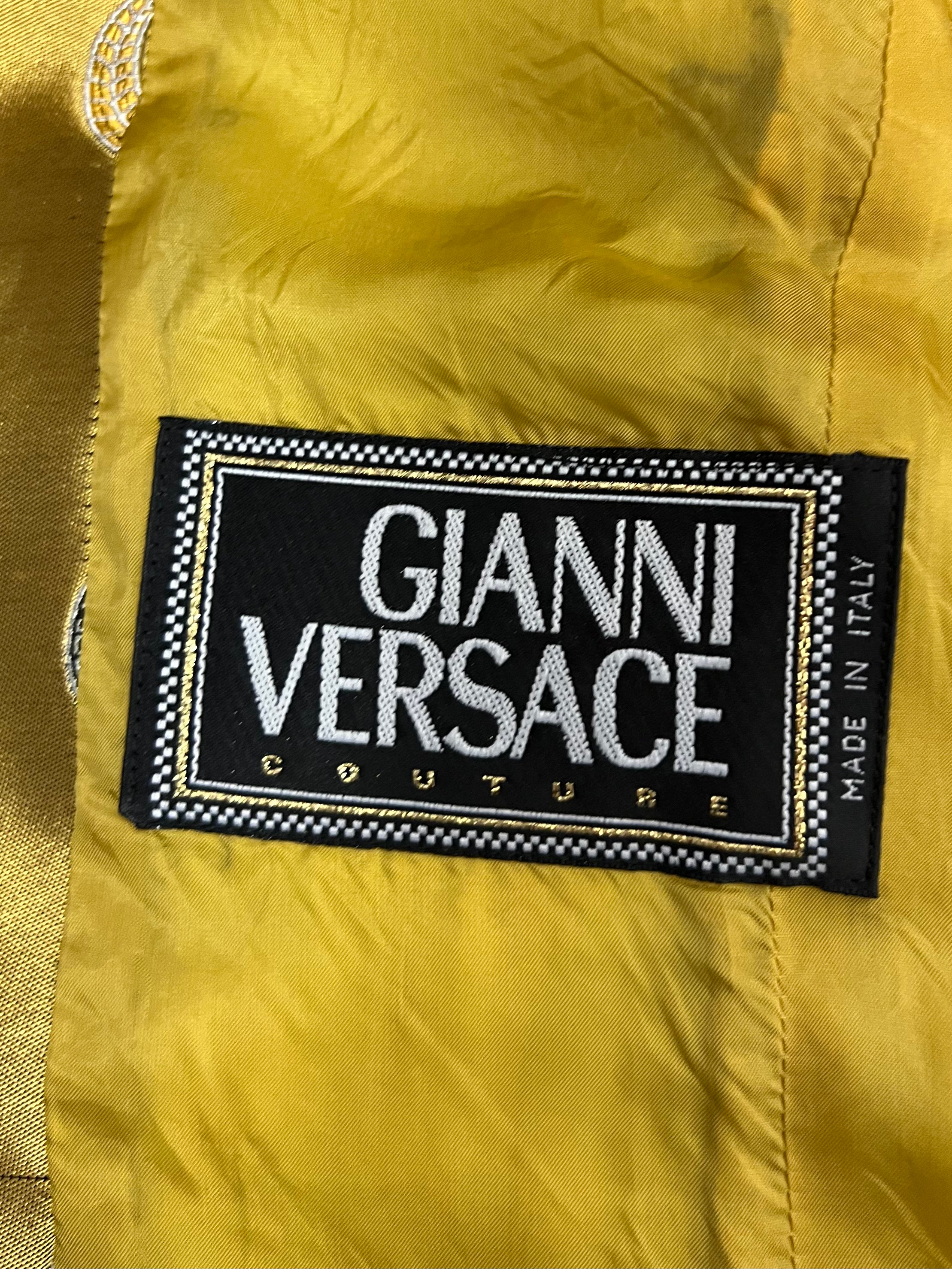 Gianni Versace Fall 1997 Golden Coin Print Suit