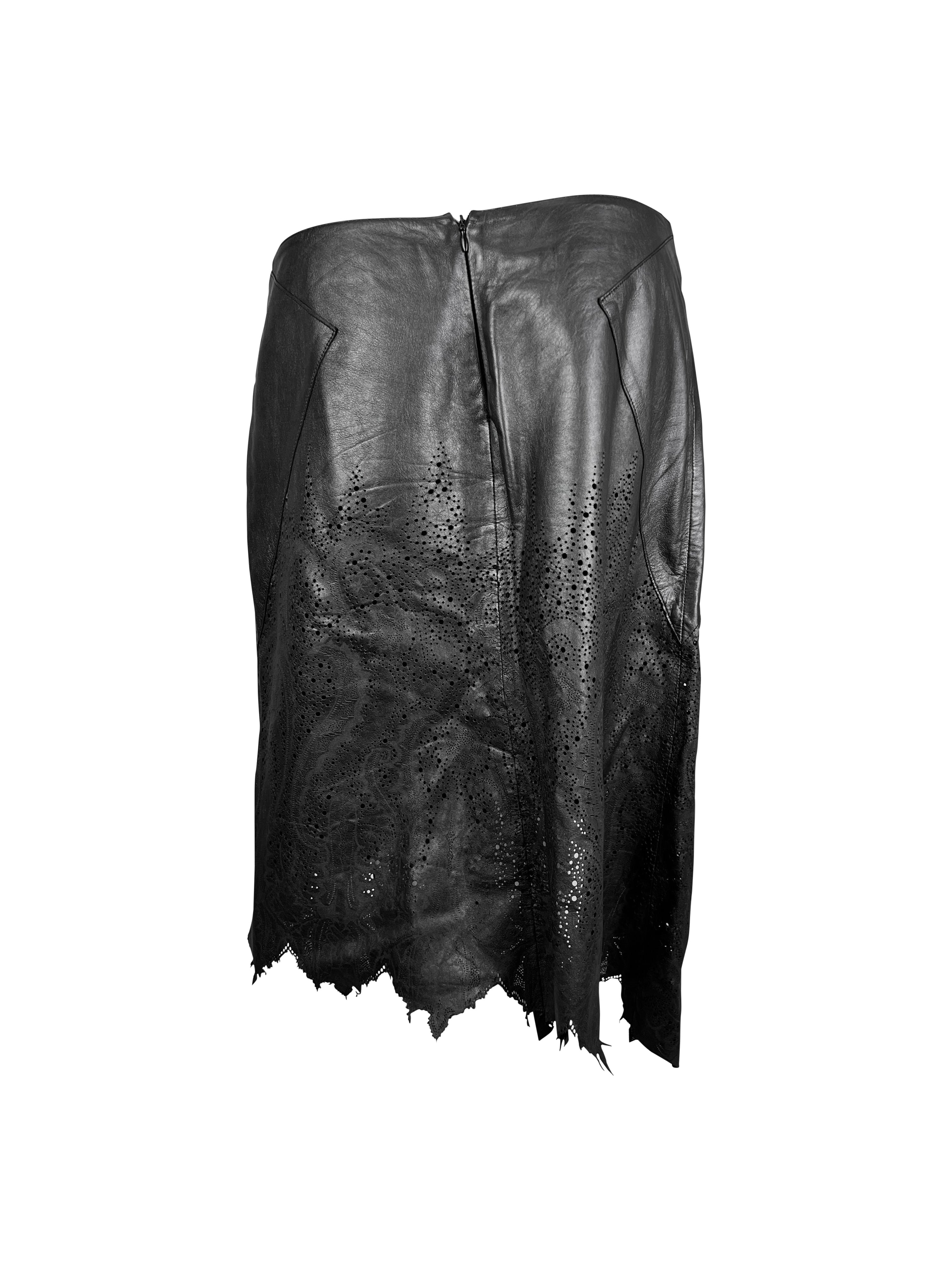 Roberto Cavalli Fall 2001 Leather Skirt