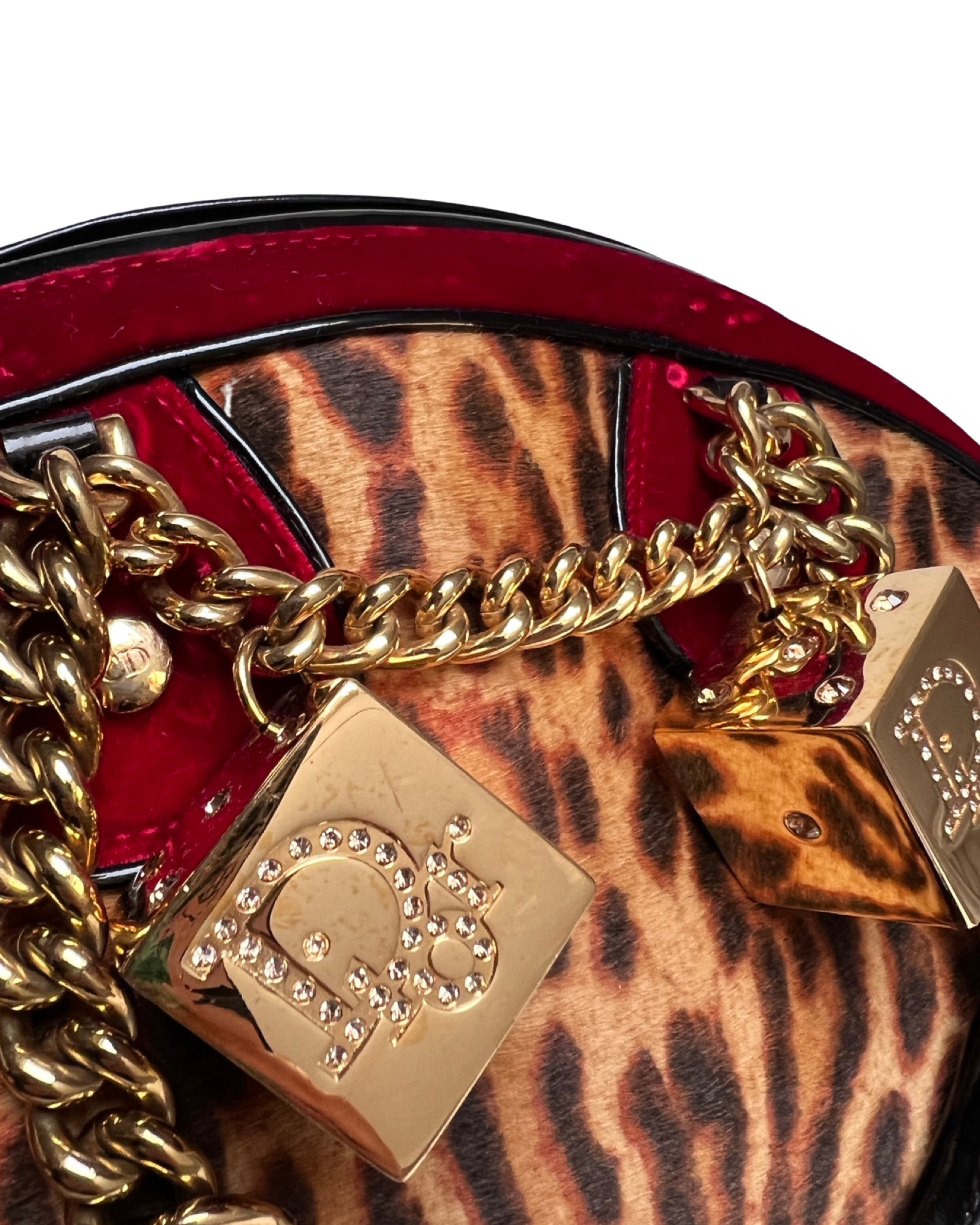 Dior Fall 2004 Leopard Pony Skin Gambler Handbag