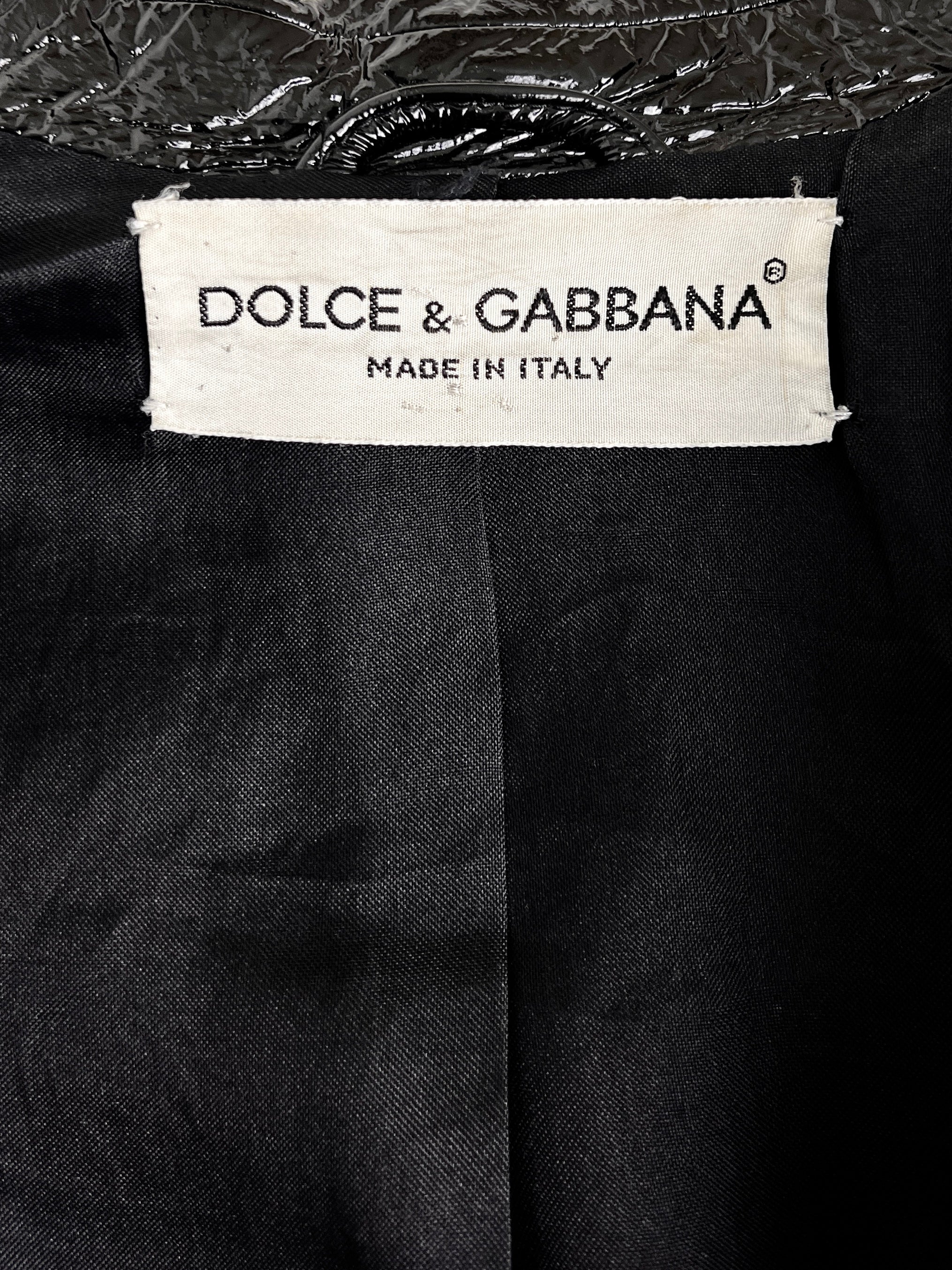 Dolce & Gabbana Spring 1991 Patent Leather Coat