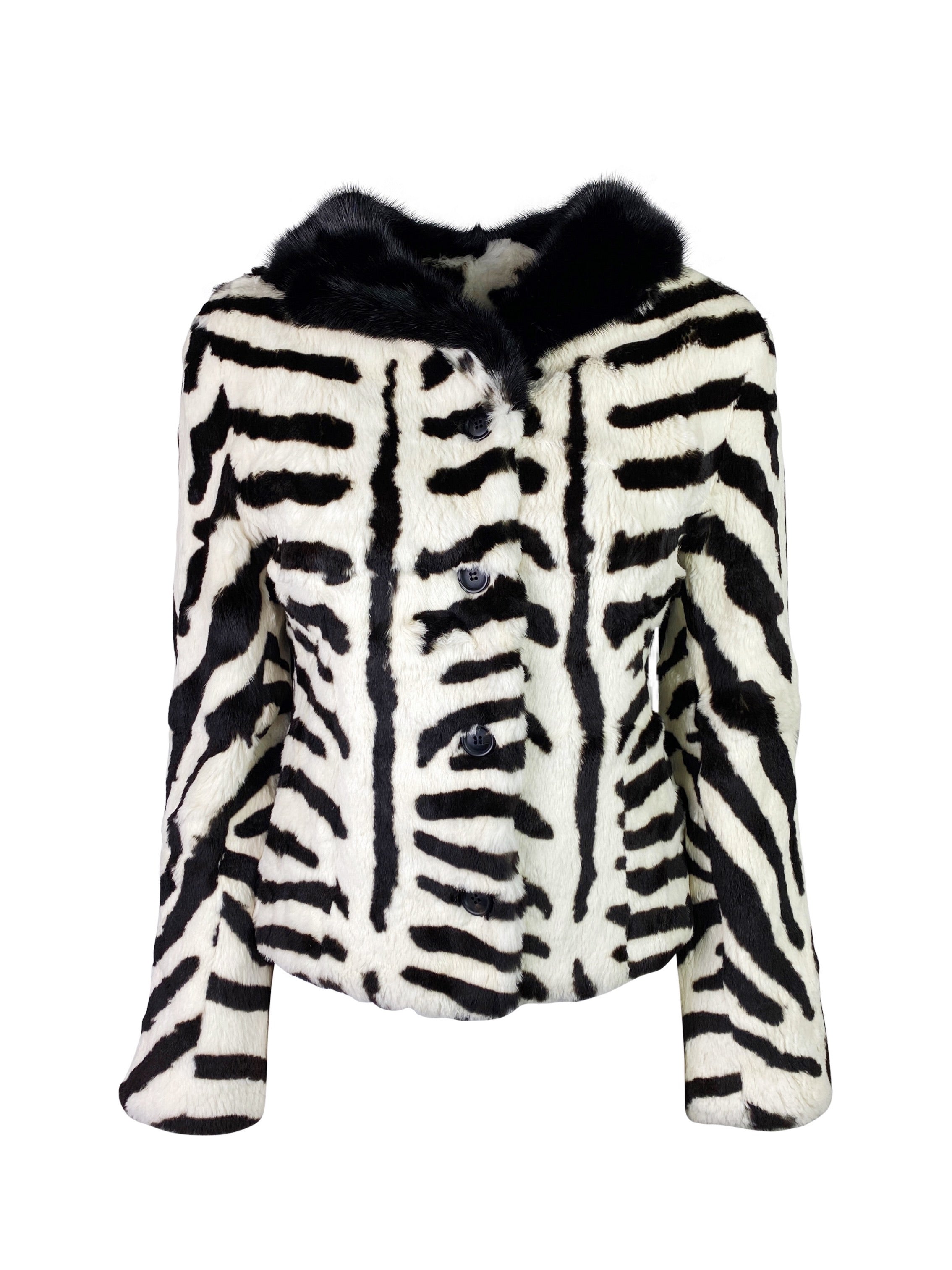 Dolce & Gabbana Fall 1999 Zebra Print Fur Jacket